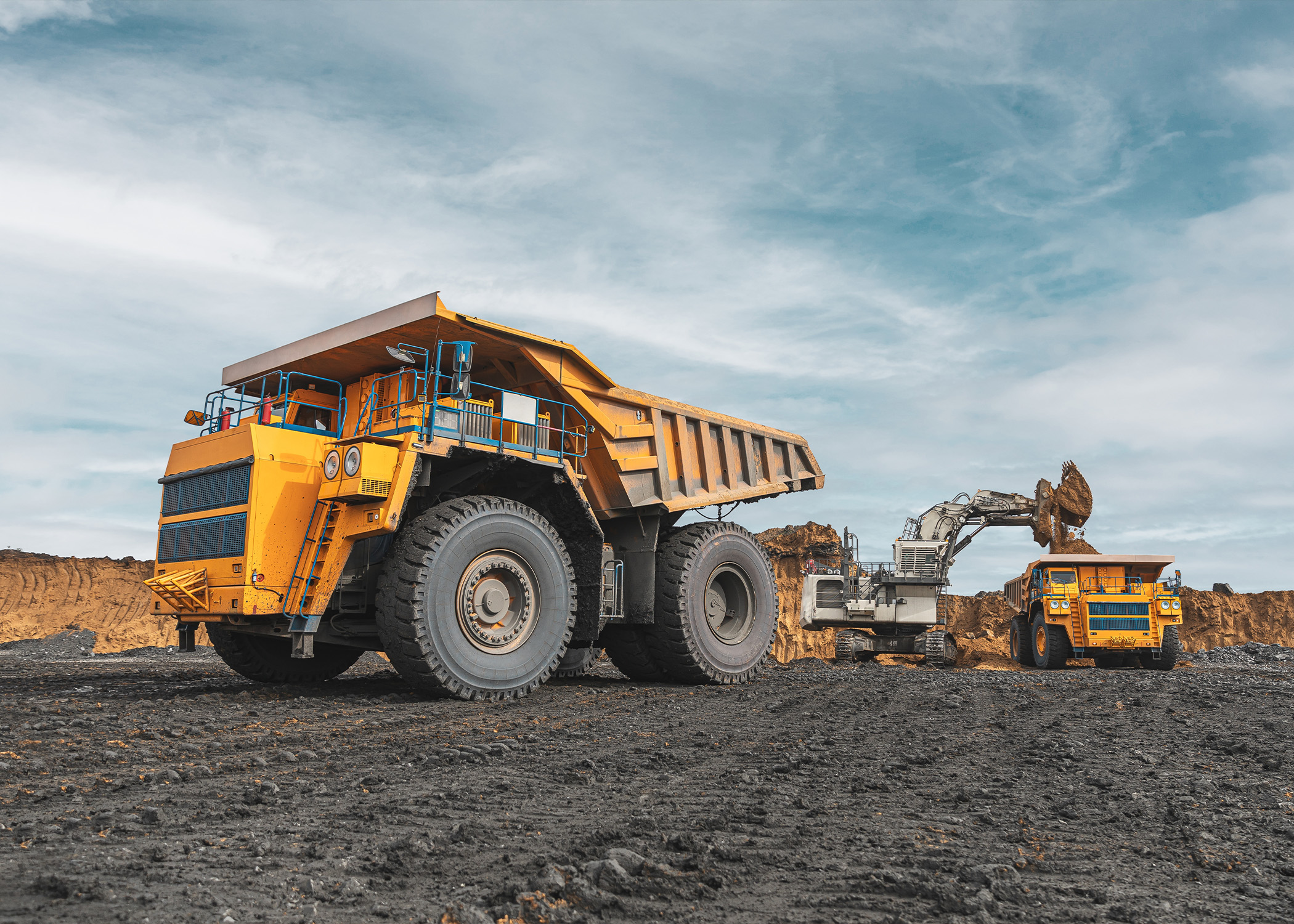 construction equipment from trs equipment rental loading the sand with maximum efficiency
