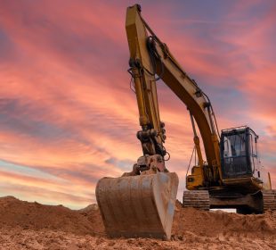 eco friendly rental excavator from trs equipment rental digging the land